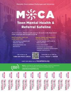 MOCA - Teen Mental Health and Referral Safeline 4 MOCA Pull Tab Flyer 202511